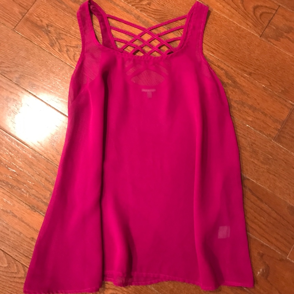 Magenta sheer top